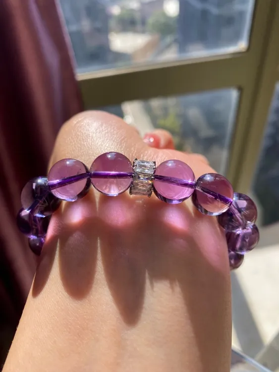 天然巴西紫水晶设计款手链女款高冰透百搭气质梦幻时尚女王紫色