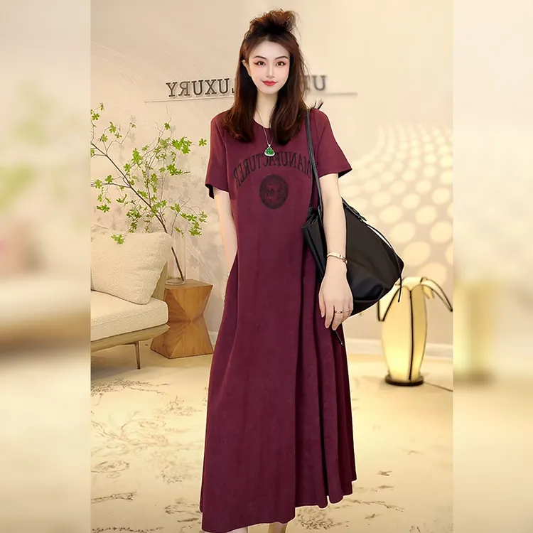 Linda姐高端线【欧若风】新款气质休闲T恤裙连衣裙AF4LTX0072