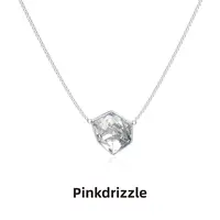 Pinkdrizzle 铜合金项链 菱曜星辰几何镶嵌项链简约百搭设计感