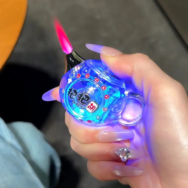 创意发光把把胡打火机炫酷个性趣味可爱卡通防风充气便携送礼