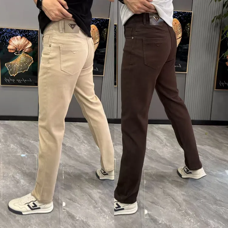 男士休闲裤时尚净版男裤纯色百搭小直筒裤修身显瘦弹力水洗长裤男