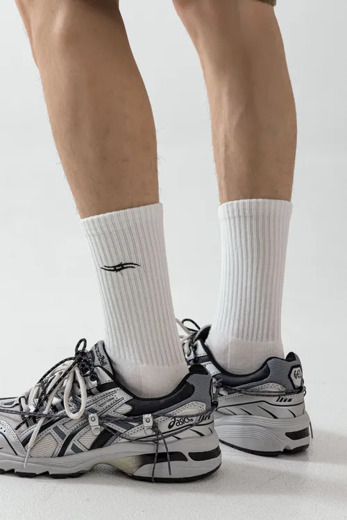 IGNOTUSOCULUS未知之眼刺绣毛巾底平针高领棉长中筒袜子简约潮袜