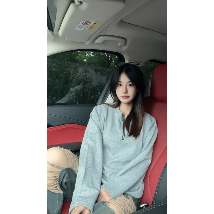 美式半拉链长袖T恤男款秋季cleanfit垫肩卫衣宽松休闲打底衫上衣