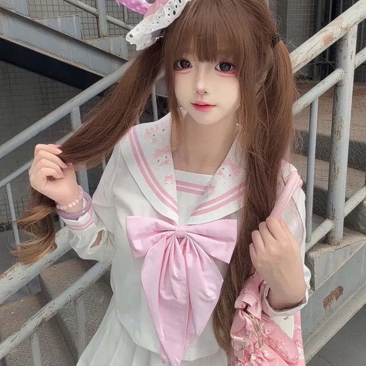 【柒小柒】美乐蒂jk原创melody日系粉色学院水手服制服可爱套装