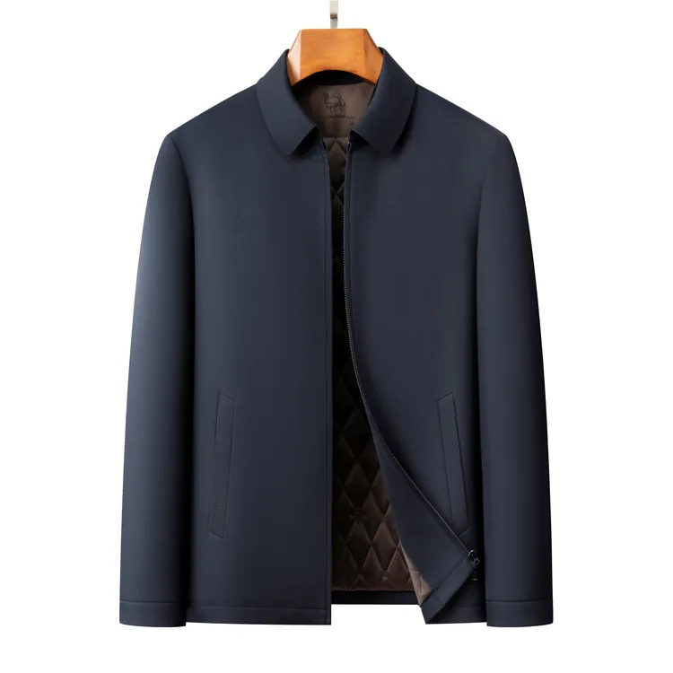 T58秋冬季翻领棉服拉链夹骆驼绒棉夹克商务休闲男士保暖行政夹克
