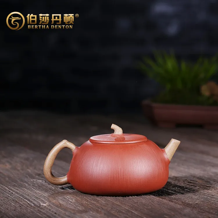 BERTHA DENTON/伯莎丹顿宜兴紫砂壶手工原矿清水泥春意蛊然花茶壶
