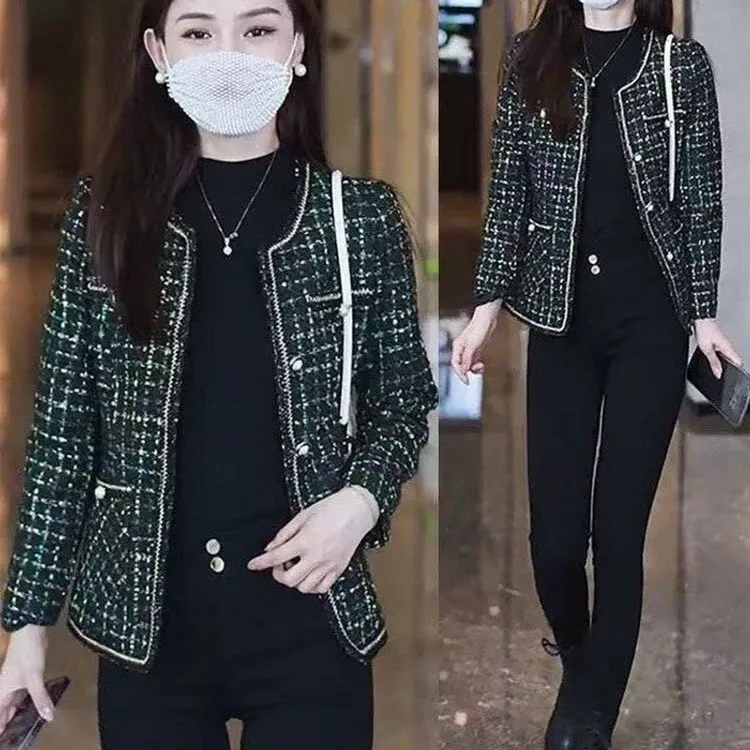爆款小香风外套女2025秋季新款时尚通勤气质百搭减龄上衣小个子