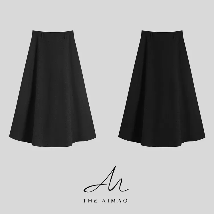 【THE AIMAO】"罗马假日“羊毛混纺加厚垂感优雅伞摆半身裙XYX82856