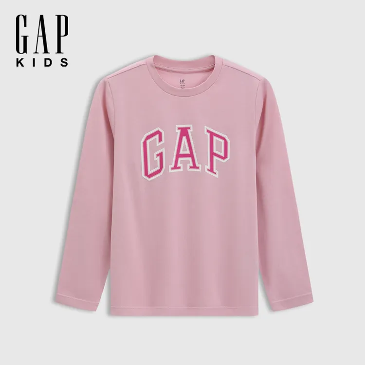 【达人专属】Gap女童2025秋季新款印花logo纯棉长袖T恤宽松基础款儿童装805328
