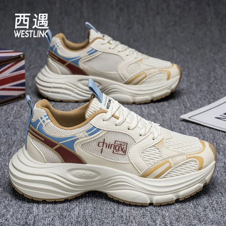 Westlink/西遇时尚休闲鞋男士潮流百搭潮鞋跑步韩版厚底增高防滑