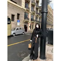 2025秋冬新款立领外套短款夹克上衣+时尚休闲百搭阔腿裤套装D803