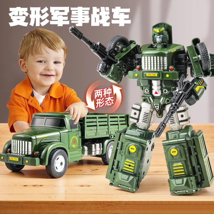 儿童变形机器人车小男孩机甲变形汽车3-6岁惯性卡车玩具2025新款