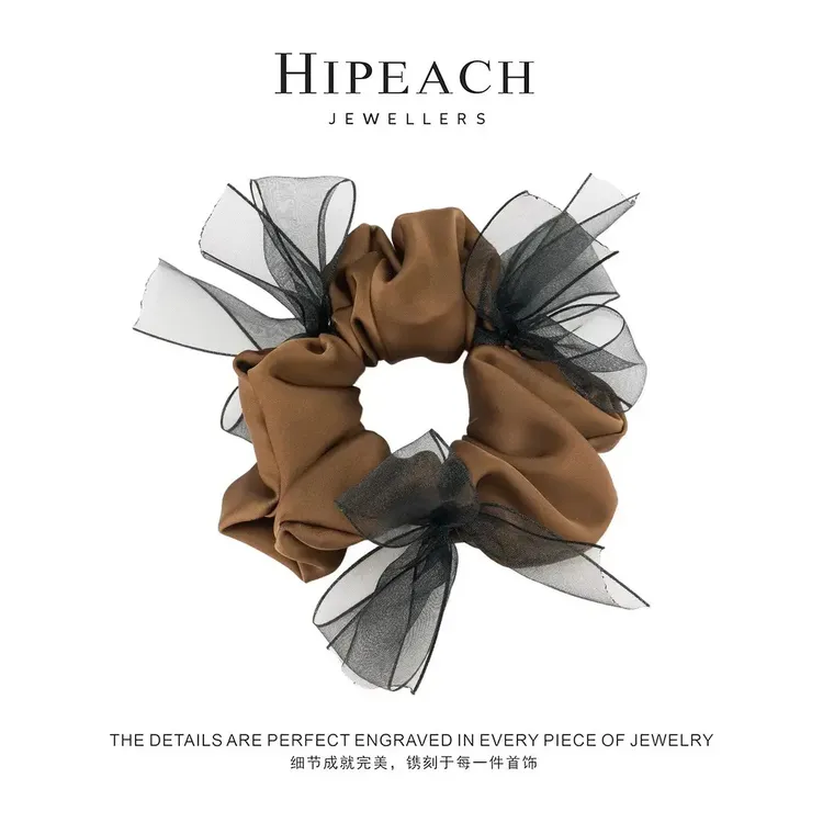 【天天今天戴什么同款】温柔缎面蝴蝶结发圈女款2025新款网红爆款