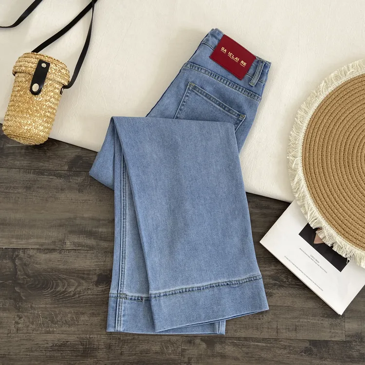 极速发货·巨百搭·奶奶裤夏季天丝小个子八分九分直筒牛仔裤S1125