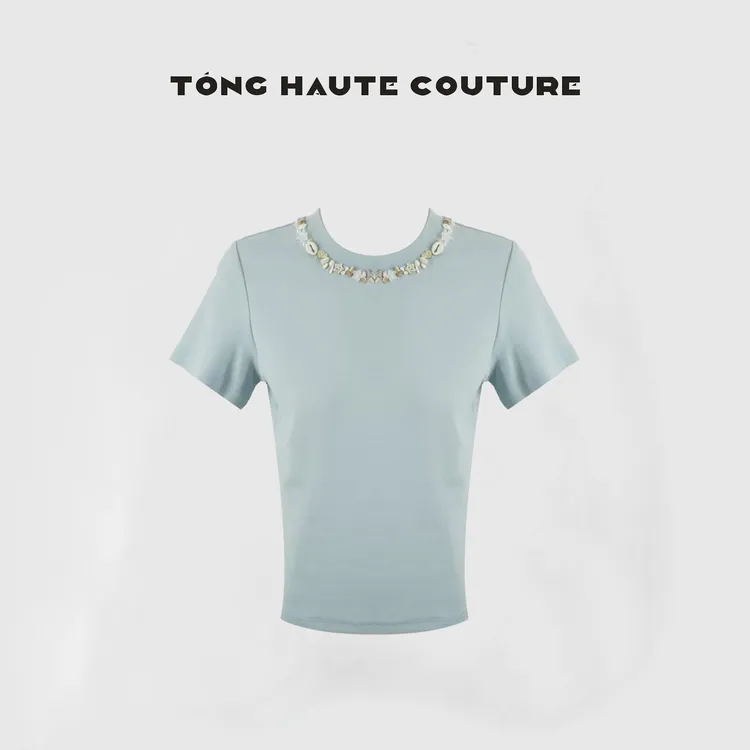 【潮声】25年春夏款时尚百搭个性小石子拼接T恤 YY170