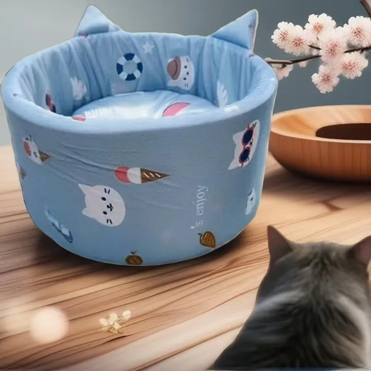 2四季凉感舒适带垫子猫咪狗狗指环款宠物窝JTM8011