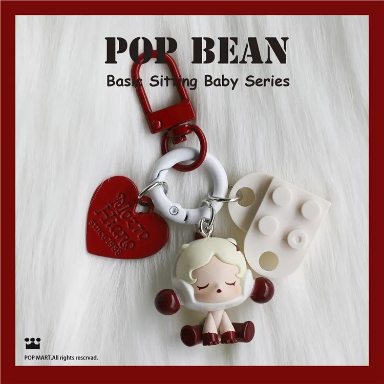 热销正版授权泡泡玛特超萌mini金属钥匙扣坐姿小挂件适合送礼的可