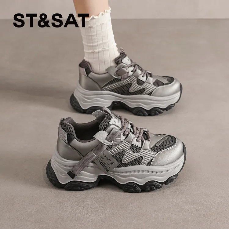 星期六厚底增高老爹鞋女2025秋冬季新款小个子休闲运动鞋百搭女鞋