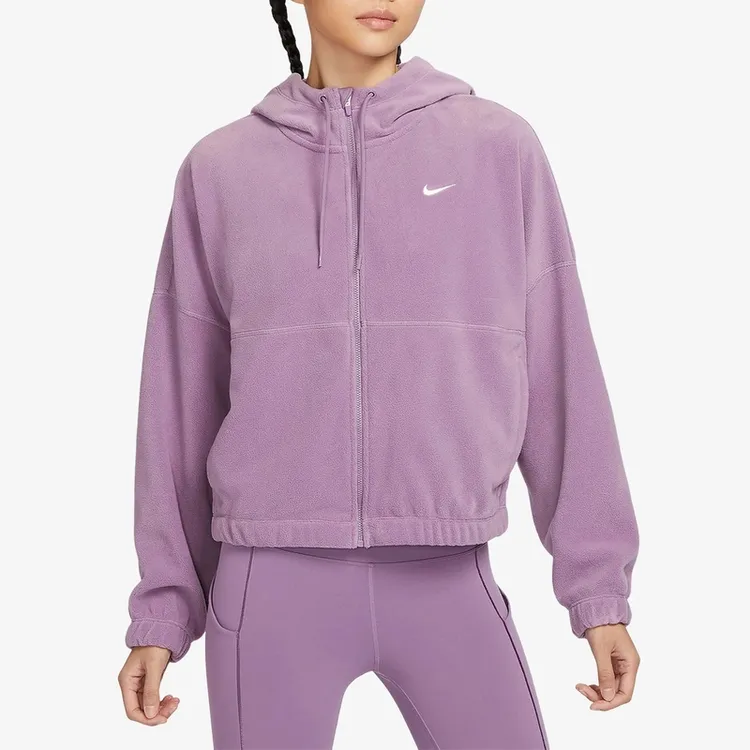 Nike/耐克Therma-FIT One女子摇粒绒紫色连帽外套FB5639-536