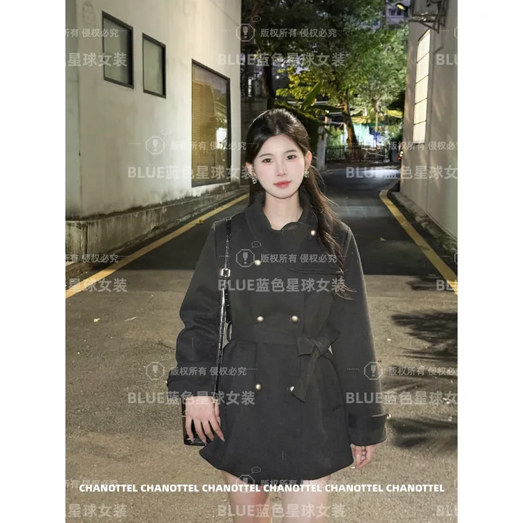 【韩剧女主】冬季保暖加厚毛呢外套女装2025新款大衣外套网红爆款