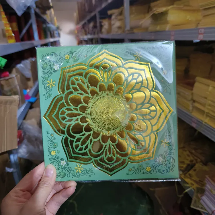 双面琉璃烫金彩印九色大悲咒正方形折纸祈福用品