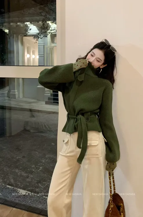 利达 NEW DADADA 简约时尚休闲百搭针织收腰显瘦气质上衣CPM2577