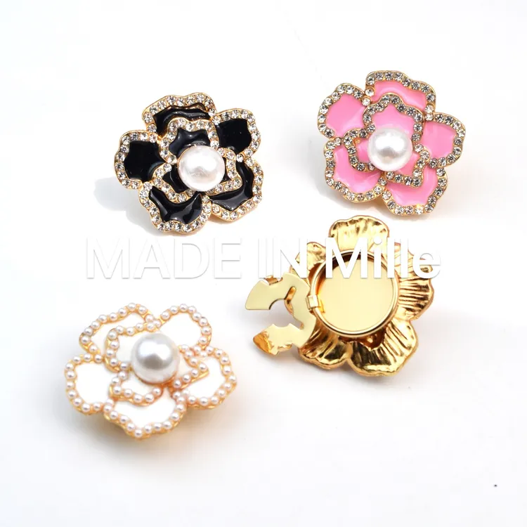 Mille高定纽扣套button cover衬衣袖口领口装饰花朵钻款山茶花款