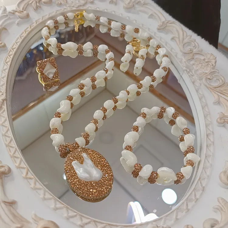 非金属仿珍珠项链 非金属delzok项链白色sadap四件套5435