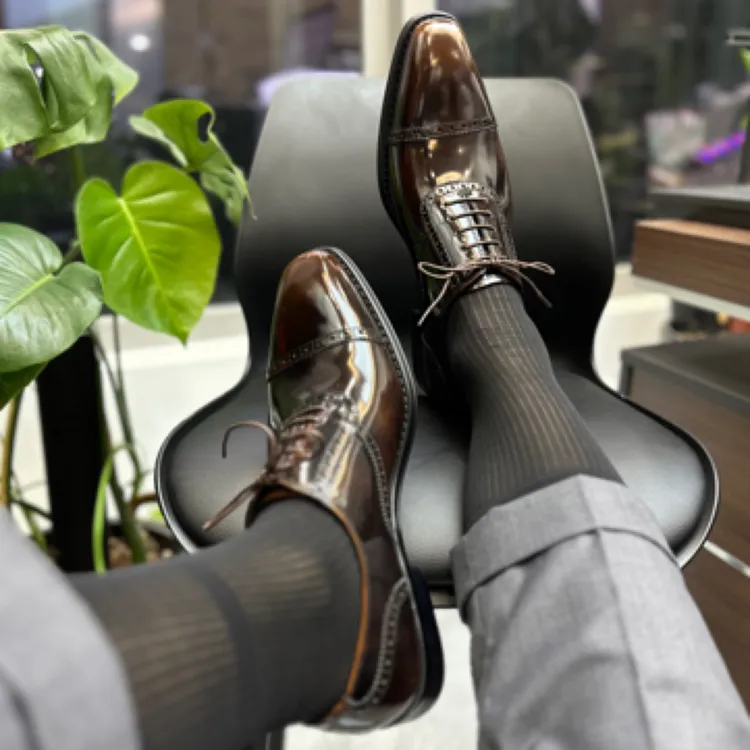 爬梯T47B雕花英伦休闲系带爆款夏季干净感干净感痞帅方头皮鞋