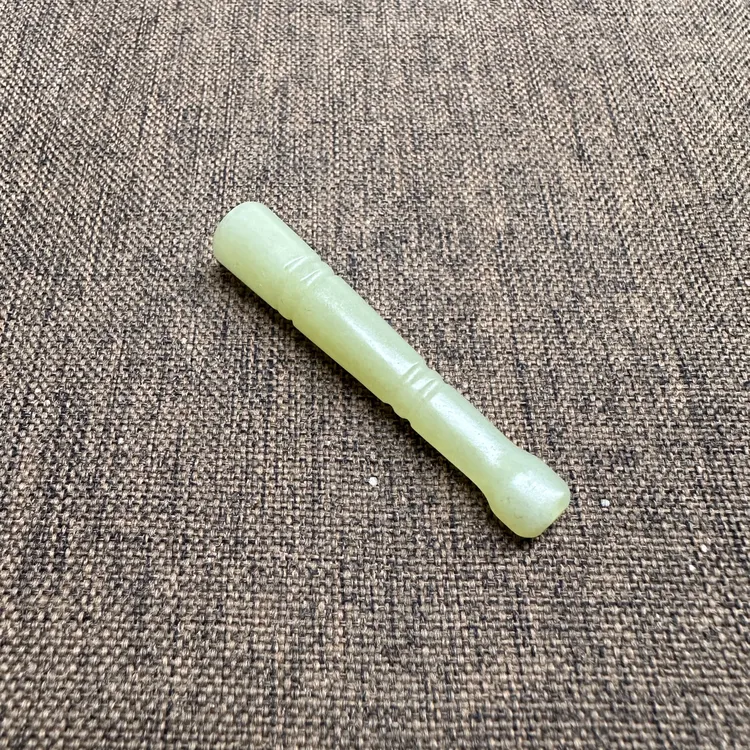 和田玉新疆且末黄糖料手工雕刻传统造型细烟短烟嘴实用器物精雕