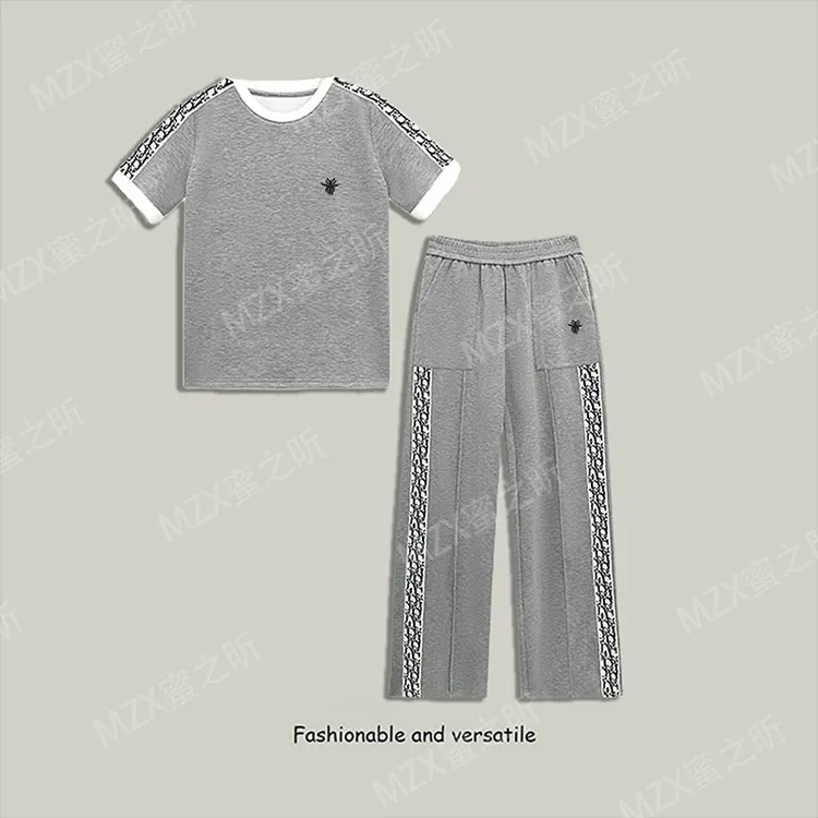 时尚套装女2025夏季新款织带拼接设计感休闲时尚显瘦两件套女550#