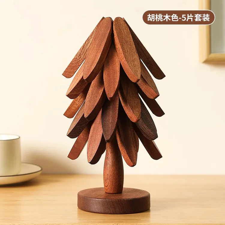 【大号实木】高级感圣诞树一棵树隔热垫实木小树形防烫杯垫锅垫碗垫