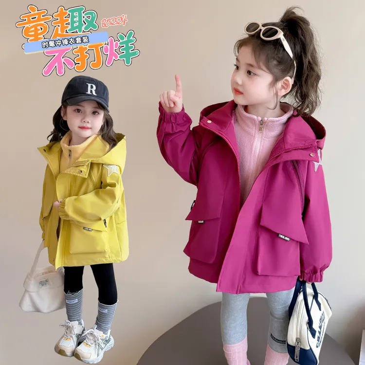 儿童三合一冲锋衣2025新款女童秋冬装韩版洋气女宝宝连帽卡通外套
