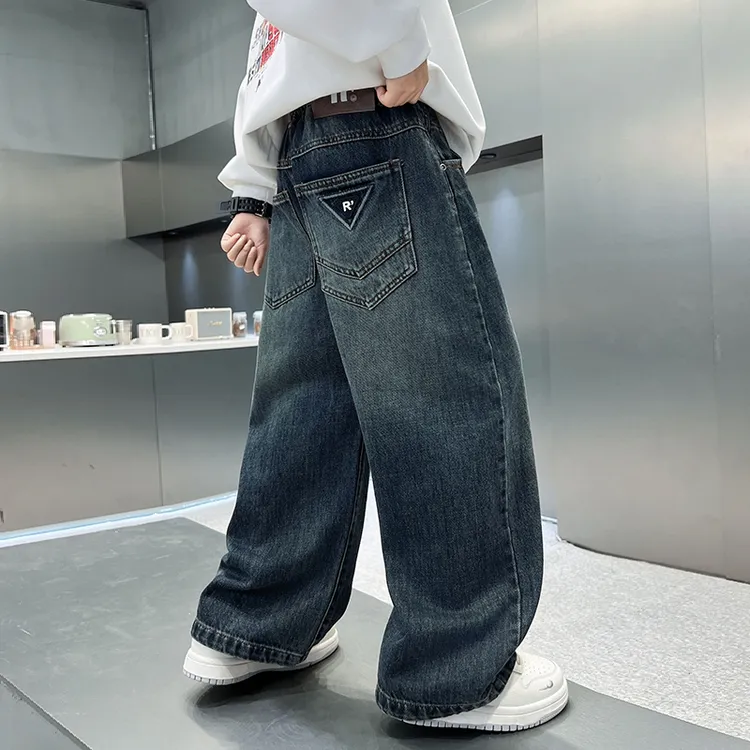儿童装男童秋装裤子2025新款中大童男孩秋季牛仔裤休闲长裤春秋款