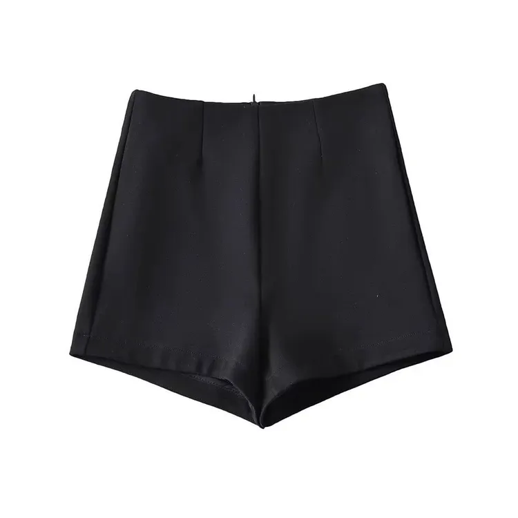 高腰裤子夏季修身弹力阔腿气质松紧腰黑色显瘦休闲新款辣妹短裤