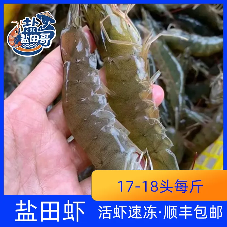 【买3斤送半斤】盐田哥盐田虾17-18头左右大虾活虾速冻