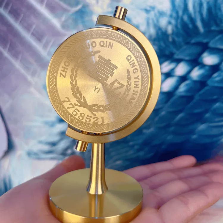 【壹亿小目标】创意黄铜一个亿转转高档轻奢客厅办公室桌面旋转摆件