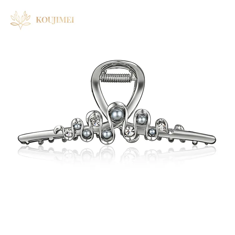 KOUJIME【萦绕】灰调珍珠抓夹贵气鲨鱼夹轻奢发饰发夹优雅风头发卡