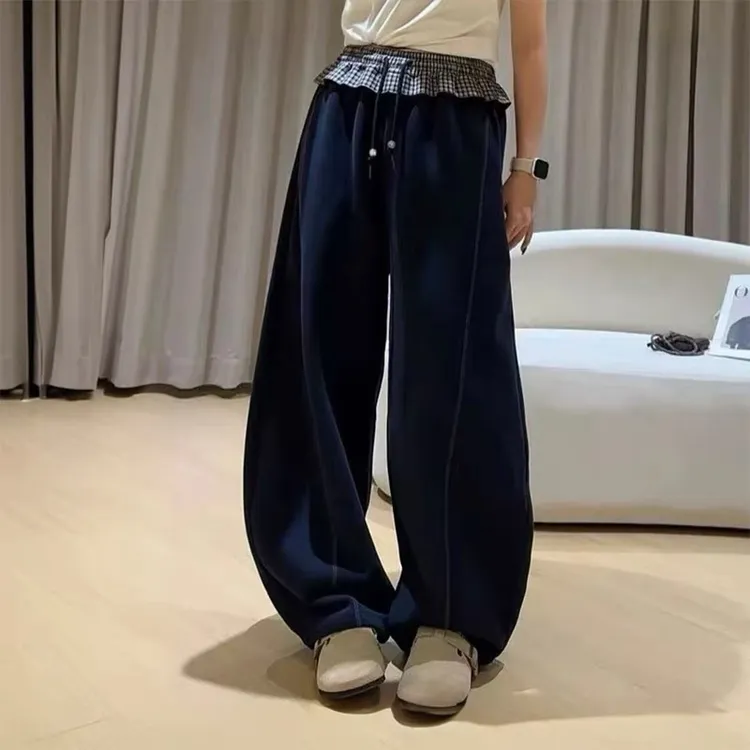 女童裤子秋装2025新款儿童洋气花边休闲卫裤秋季女孩超好看弯刀裤