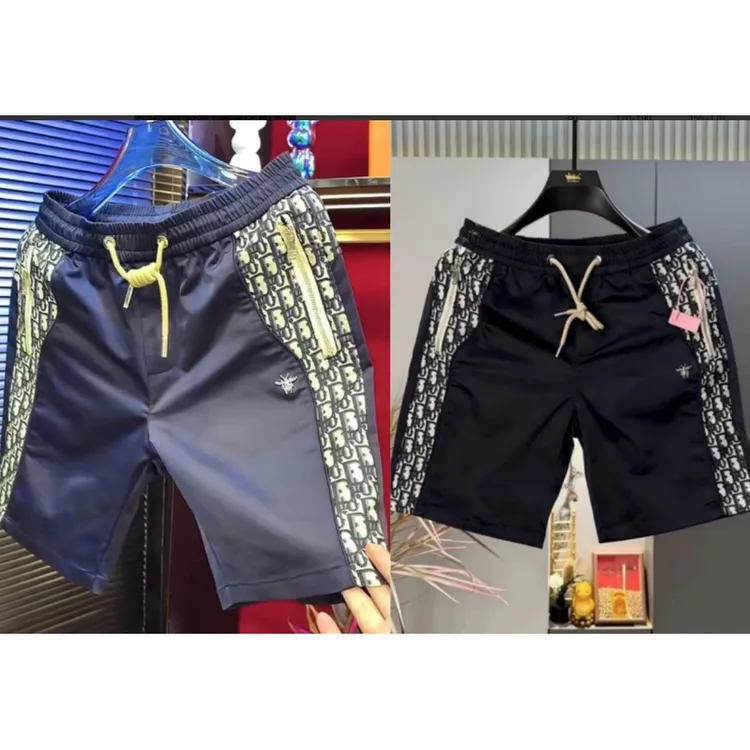 AT【DI*O】夏季提花拼接短裤百搭时尚五分裤休闲运动设计短裤潮牌