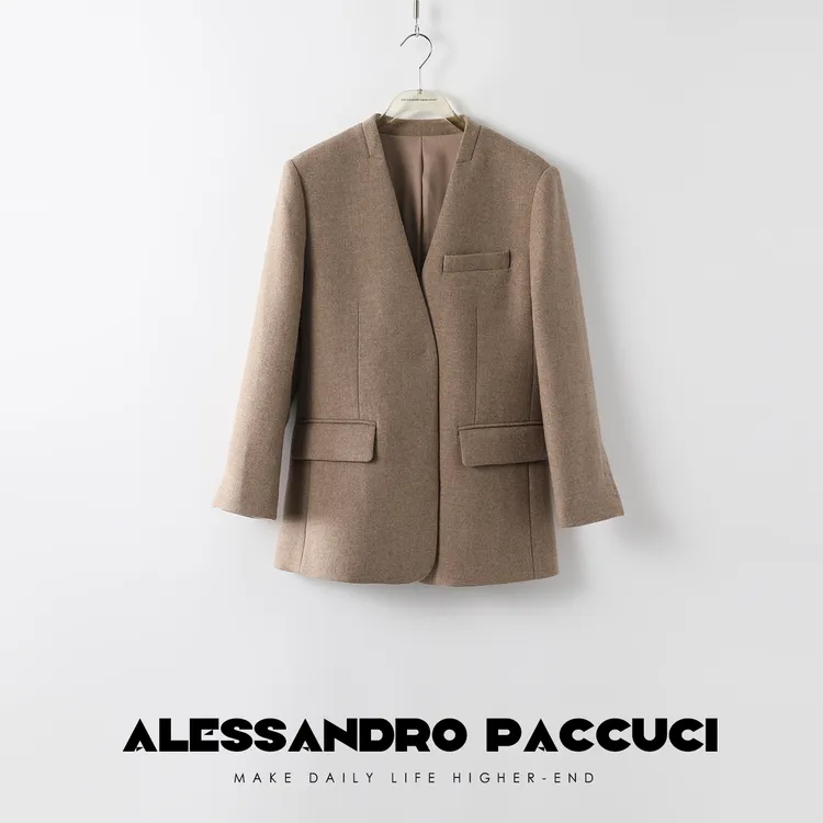 AP洛哥23383X造型刚需 高密强捻时尚休闲羊毛知识分子气质外套