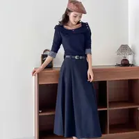 【实体店】设计师新款格子拼接上衣+时尚气质显瘦高腰半身裙88810