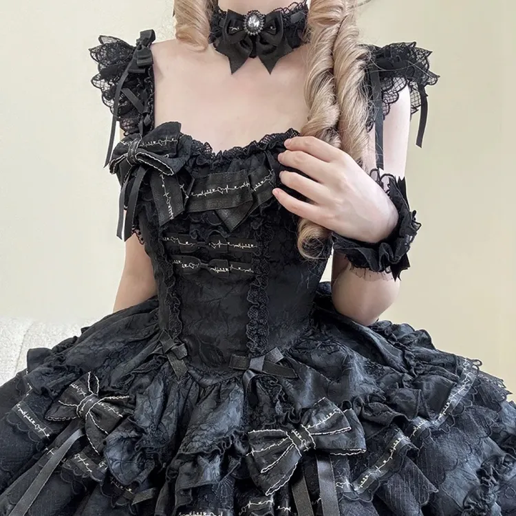 (实体店正品 官方合作店) 鎏金絮语 JSK 黑金Lolita银月原创JSK裙