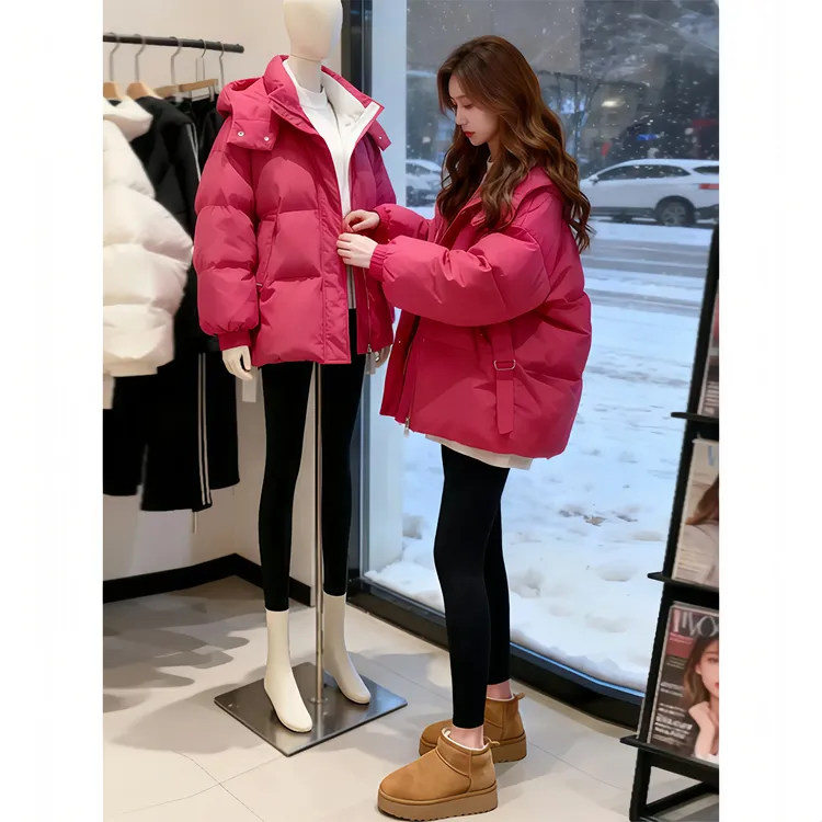 SHALLDOER 【显眼包】宽松棉服外套女冬季韩版气质显白亮色保暖外套