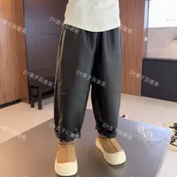 MZ.儿童秋冬中性复古哑光时髦洋气休闲九分皮裤3196