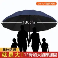 超大号12骨1.3米直径加固雨伞折叠高级感晴雨两用防晒伞太阳伞
