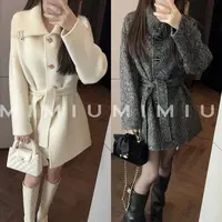 【mimius】U 高奢羊毛骆驼绒真丝毛呢大衣有腰带（不可机洗） G10056