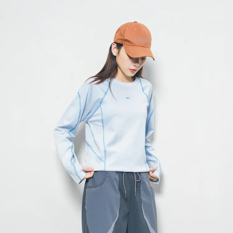 Epicsocotra山系户外哈苏线空气层速干透气抗菌长袖T恤运动上衣女
