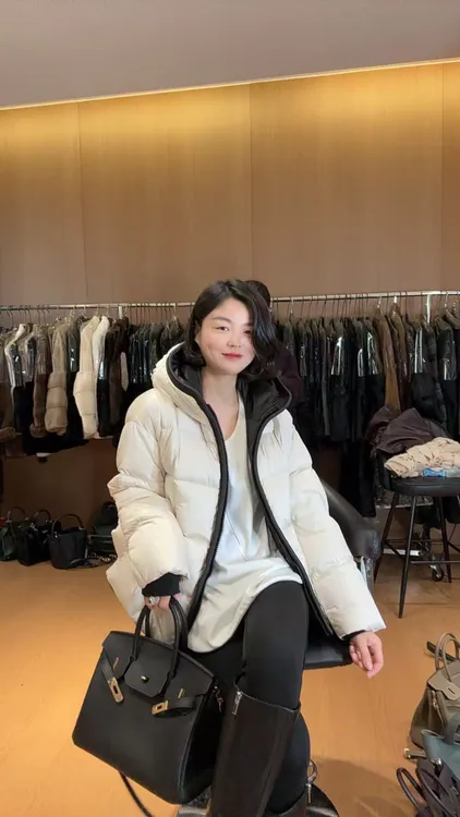 TANTAN 短款时尚休闲连帽羽绒服3890