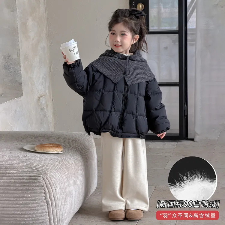 女童羽绒服2025新款洋气女宝宝冬季保暖棉袄儿童冬装女孩棉服外套